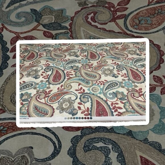 Richloom Solarium Fabric Paisley Floral Screen Print Home Decor Weight 5 Yards - Picture 3 of 16